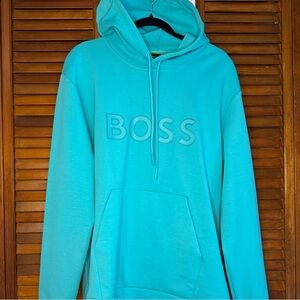 Boss Blue Sweater Vibrant Tone-on-Tone Design